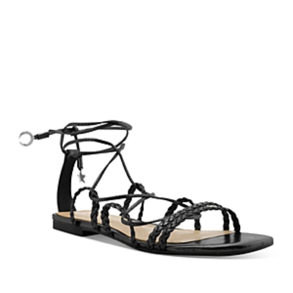 SCHUTZ Lunah Black Tie Up Sandals